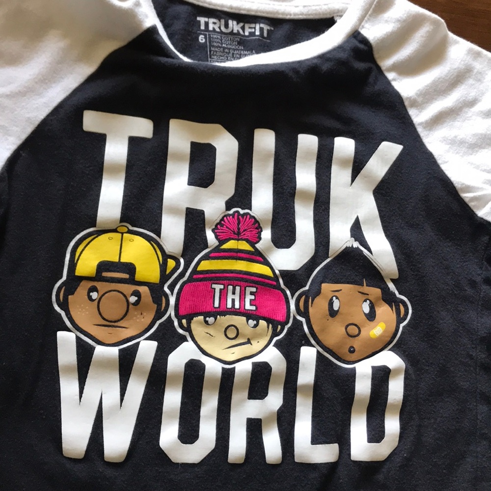Boys size 6 trukfit baseball tee shirt fun kids t
